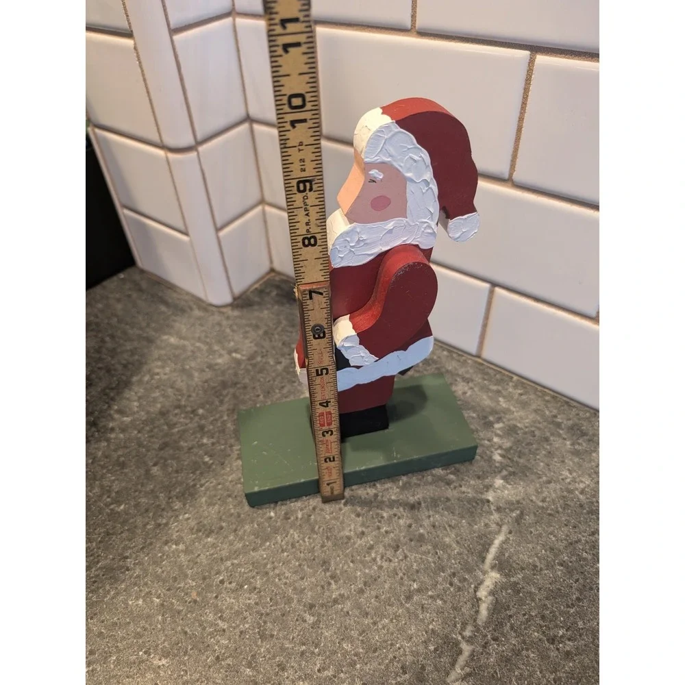Wooden Santa‎ Claus Figurine Christmas Decoration Handcrafted Articulated